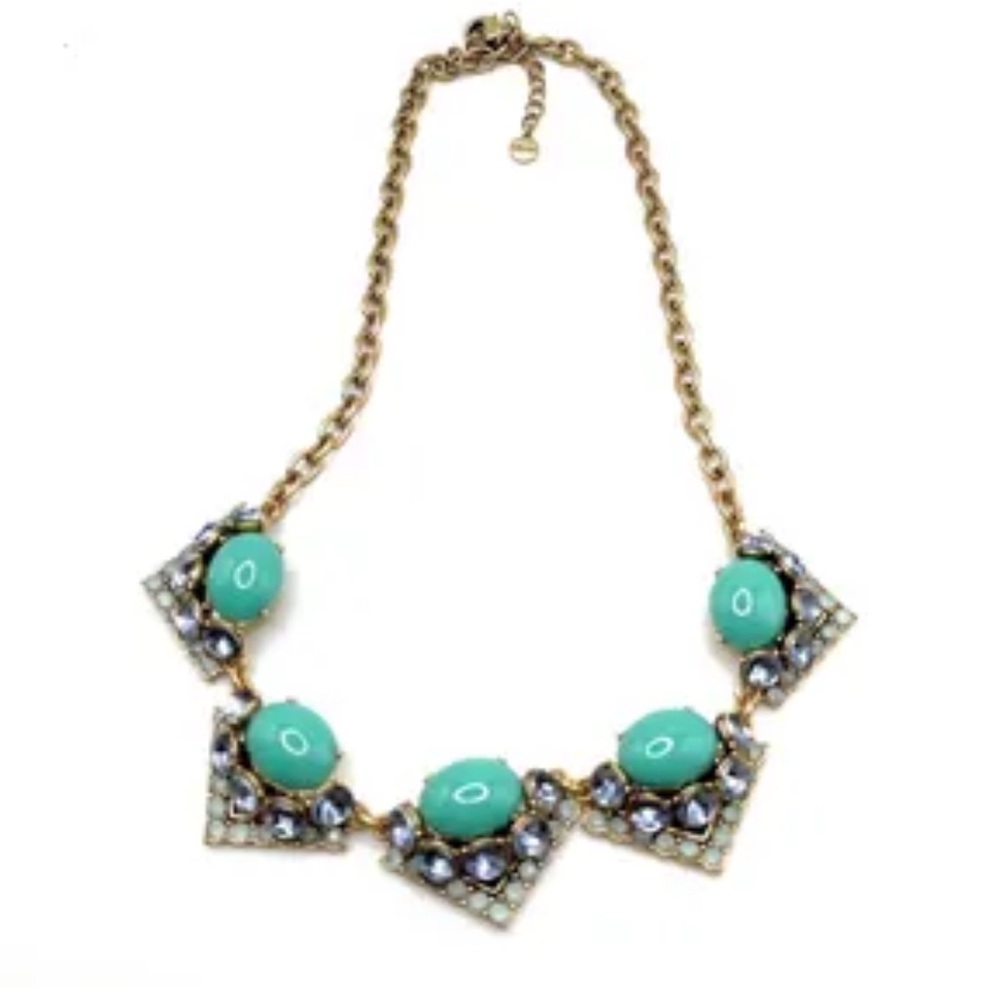 Stella & Dot Rory Necklace Elegant Turquoise and Gold Statement Necklace - Picture 2 of 3